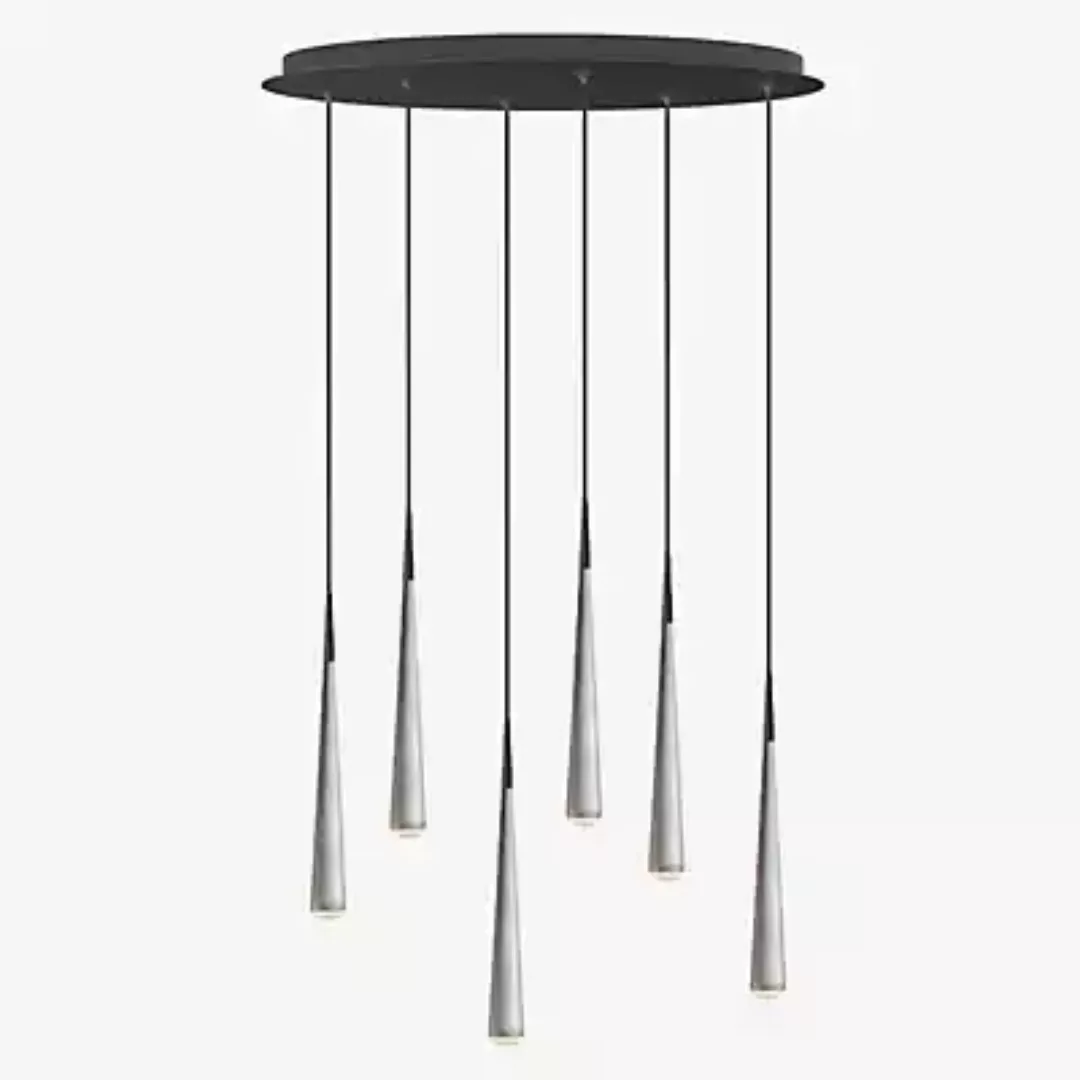 Grau Niceone Pendelleuchte LED Cluster - 6-flammig, aluminium/braungrau - 6 günstig online kaufen