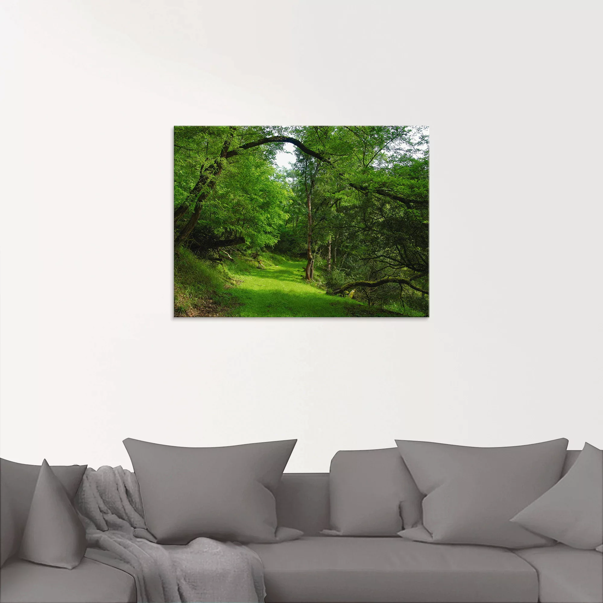 Artland Glasbild »Grüner Weg durch den Wald«, Wald, (1 St.), in verschieden günstig online kaufen