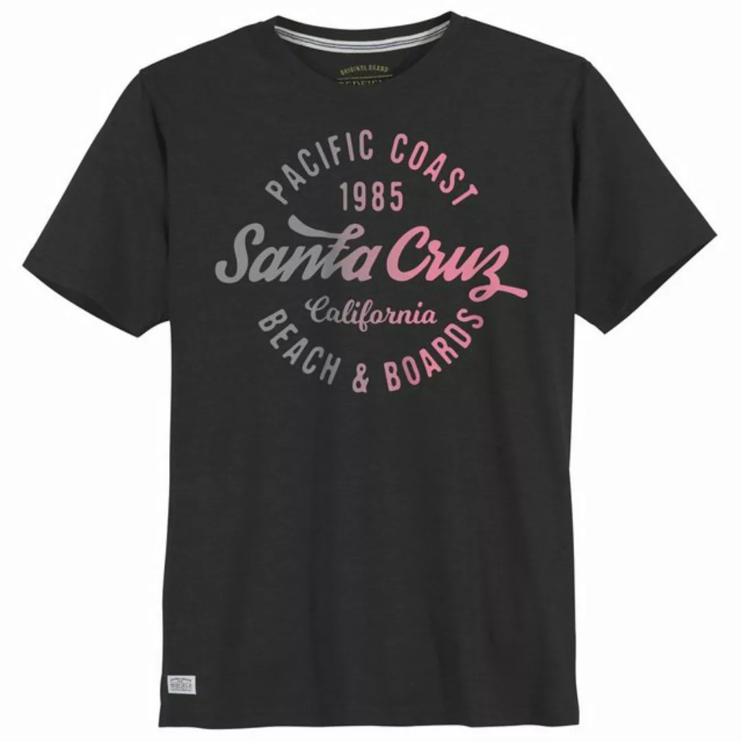 redfield Rundhalsshirt Große Größen Herren T-Shirt schwarz Print Santa Cruz günstig online kaufen