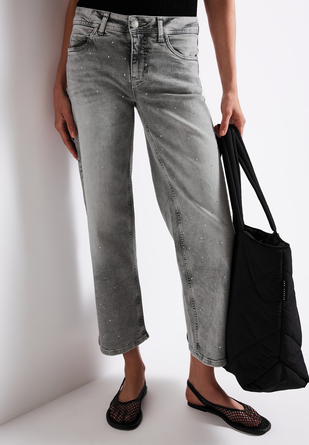 STREET ONE Straight-Jeans, mit Glitzersteine günstig online kaufen