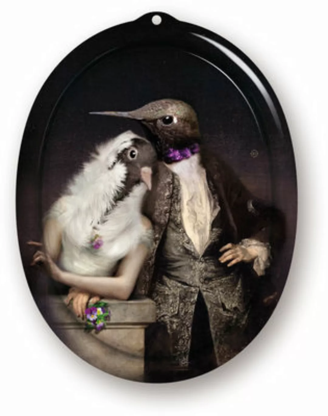 Tablett The Boudoir - Lovebirds plastikmaterial bunt / Bild - H 26 cm - Ibr günstig online kaufen