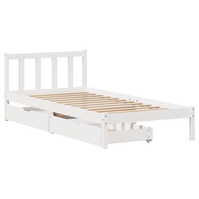 vidaXL Bett Massivholzbett ohne Matratze Weiß 90x200 cm Kiefernholz günstig online kaufen