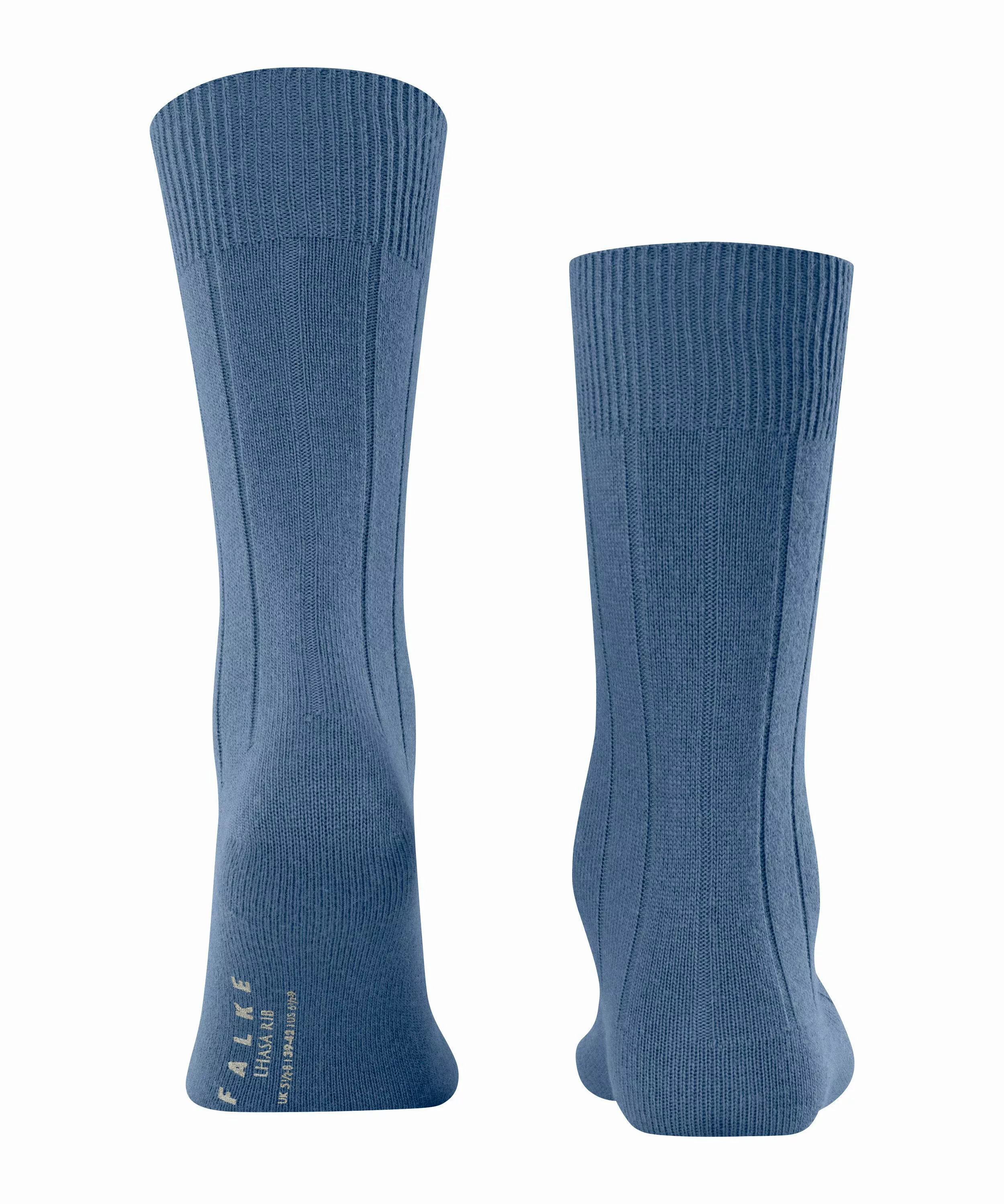 FALKE Lhasa Rib Herren Socken, 43-46, Blau, Uni, Wolle, 14423-684503 günstig online kaufen
