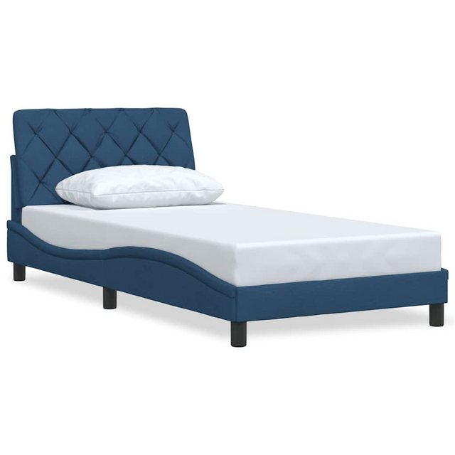 vidaXL Bett Bettgestell ohne Matratze Blau 100x200 cm Stoff günstig online kaufen