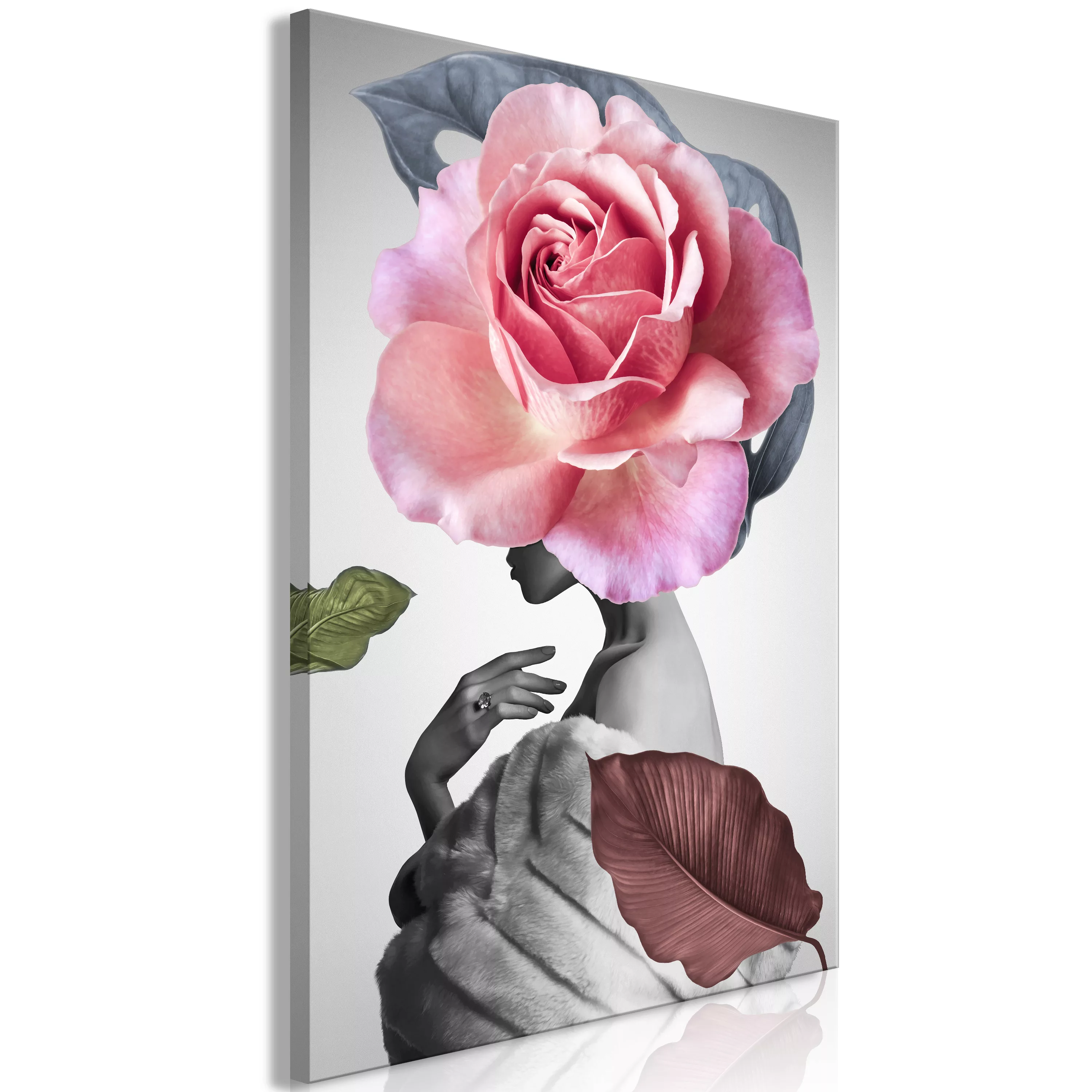 Wandbild - Rose And Fur (1 Part) Vertical günstig online kaufen