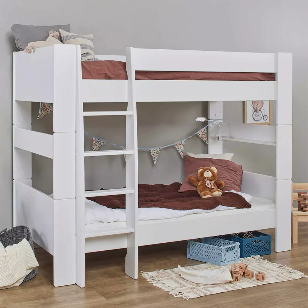 Kinderbett Stockbett in Weiß Liegefläche 90x200 cm günstig online kaufen