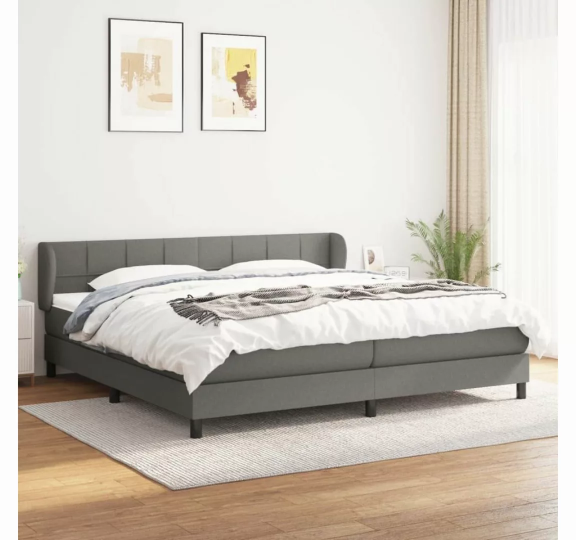 furnicato Bett Boxspringbett mit Matratze Dunkelgrau 200x200 cm Stoff günstig online kaufen