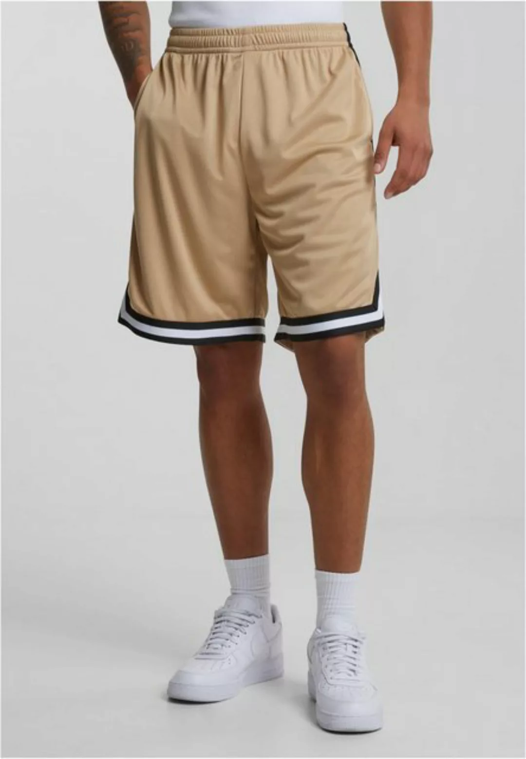 URBAN CLASSICS Shorts TB243 - Stripes Mesh Shorts unionbeige/black/white L günstig online kaufen