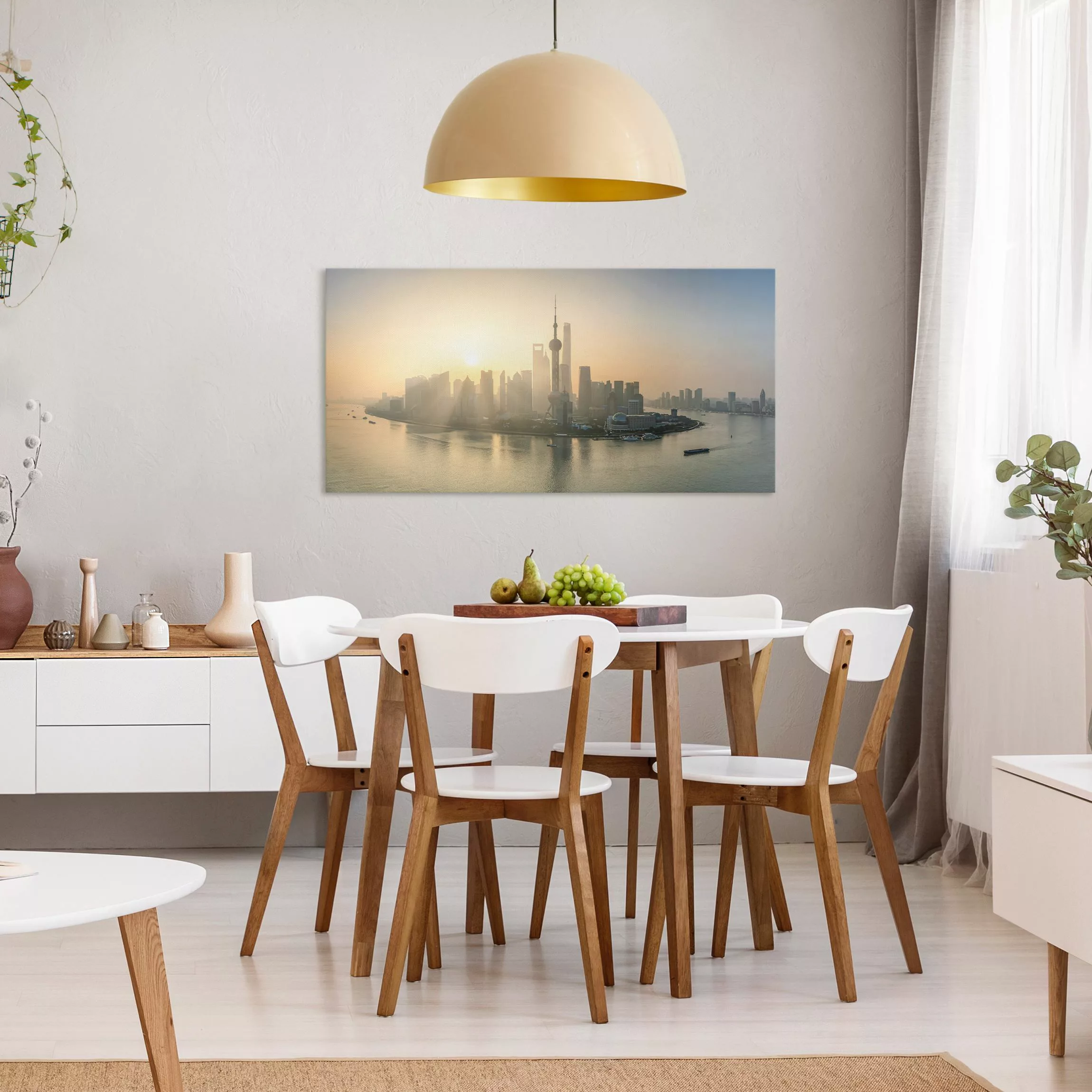 Leinwandbild Pudong bei Sonnenaufgang günstig online kaufen