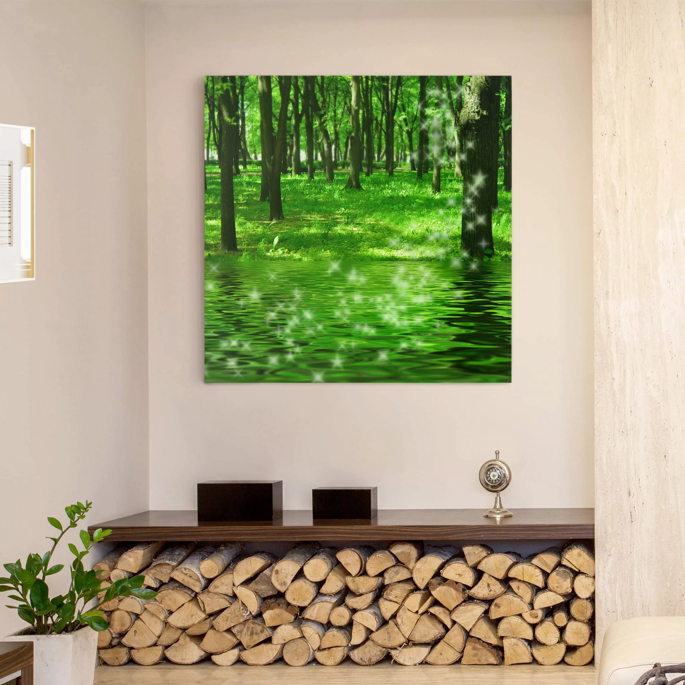 Leinwandbild Wald - Quadrat Morgenzauber günstig online kaufen