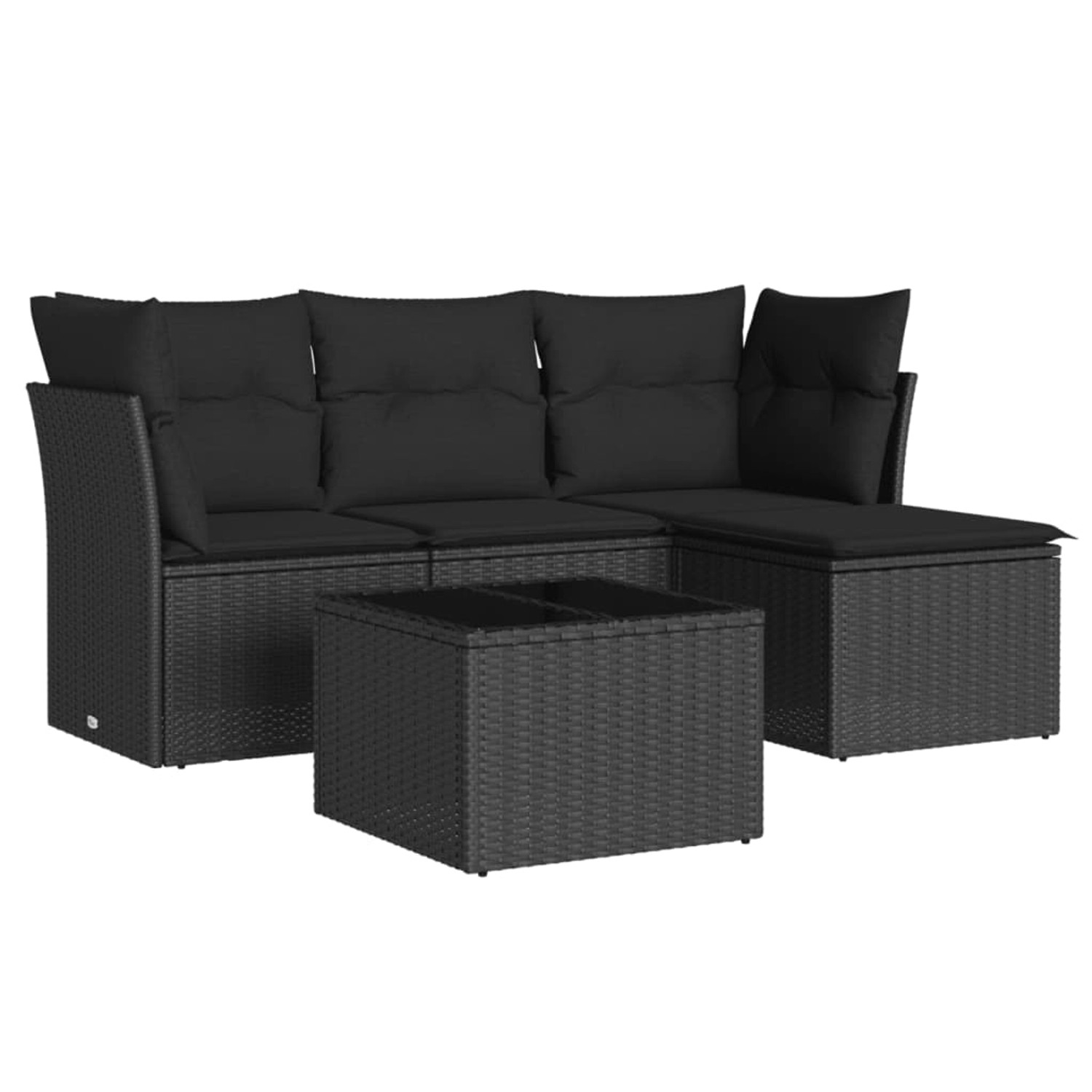 vidaXL 5-tlg Garten-Sofagarnitur mit Kissen Schwarz Poly Rattan Modell 30 günstig online kaufen