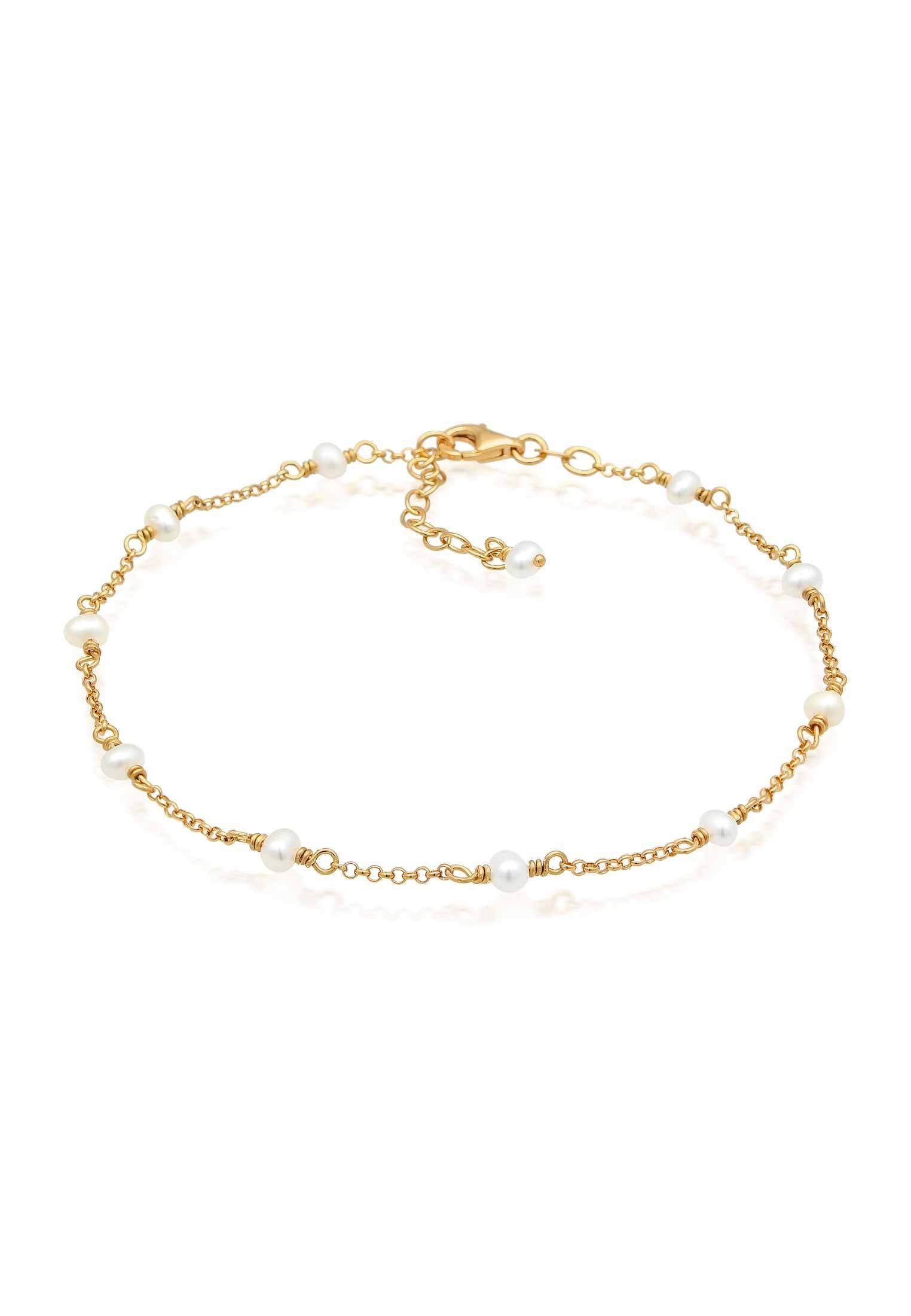 Elli Fußkette Fußkette mit Süßwasserzuchtperle 925 günstig online kaufen