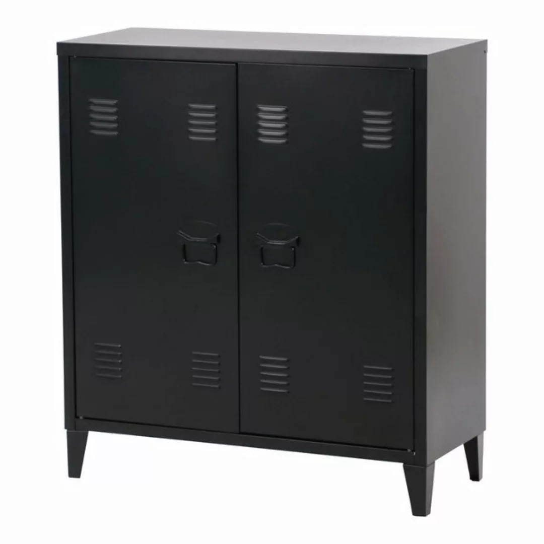 en.casa Aktenschrank »Oripää« mit 2 Türen Stahl 90x80x33 cm Schwarz günstig online kaufen