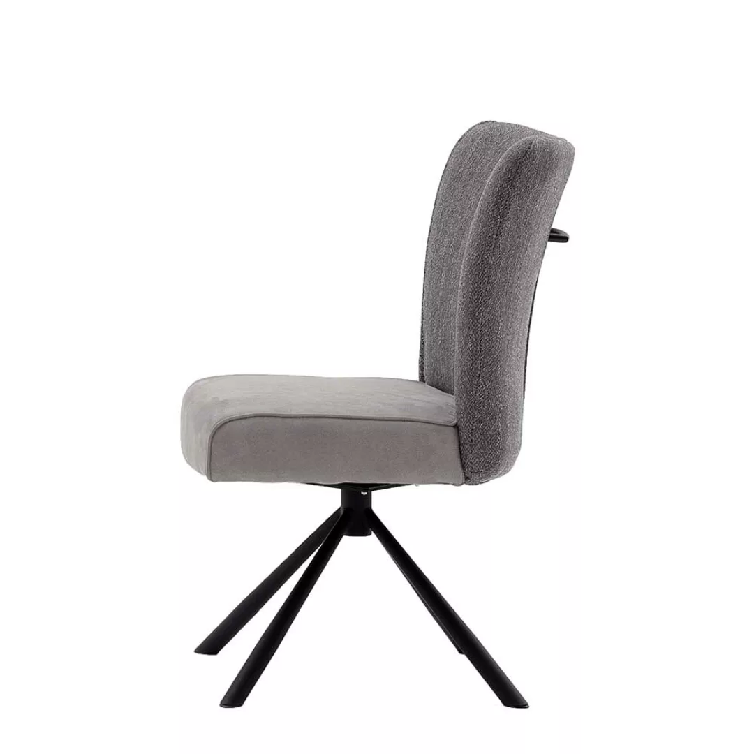 Esstisch Stühle in Grau Stoff hoher Lehne (2er Set) günstig online kaufen