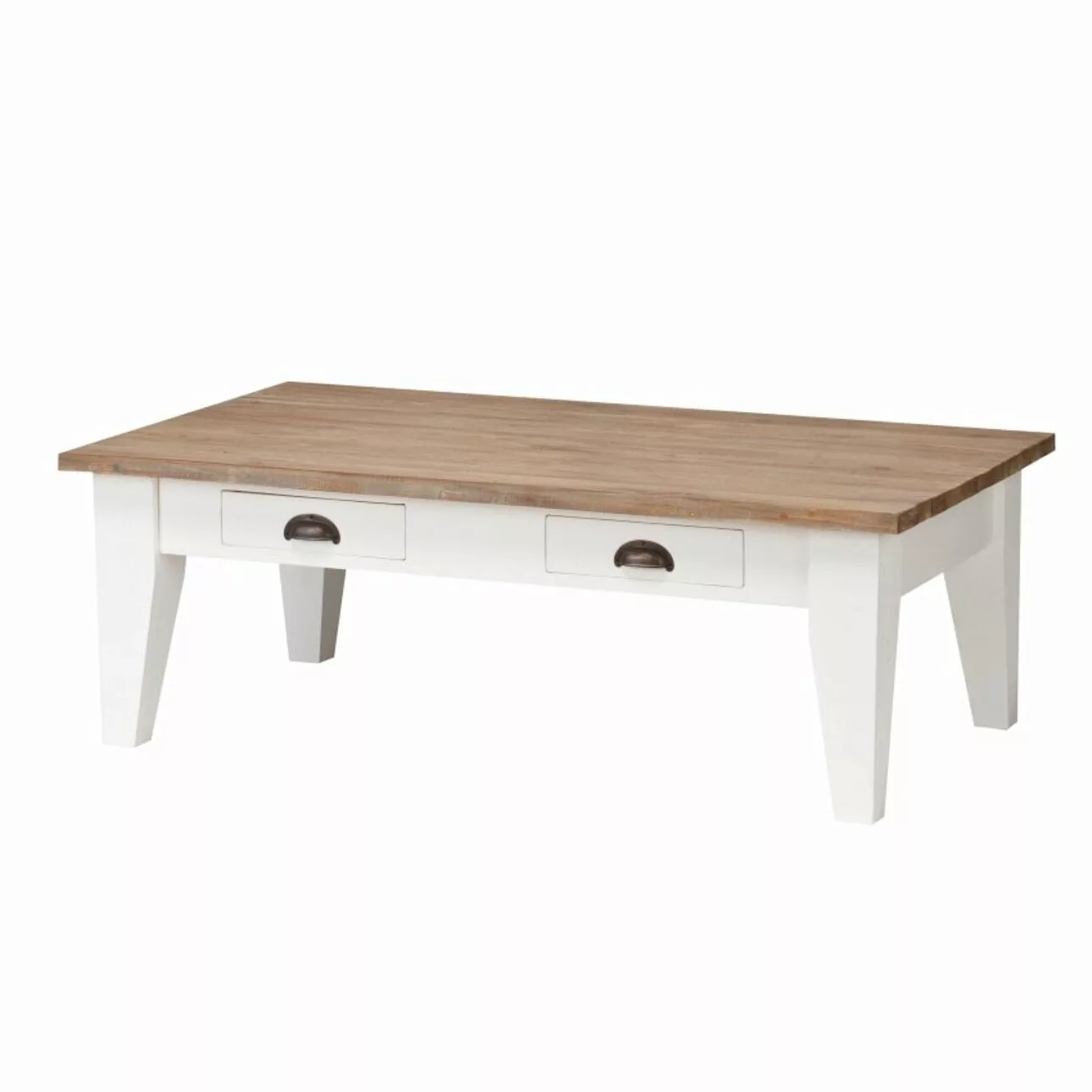 Couchtisch Milton white&natural 130x75x45cm, 130 x 75 x 45 cm günstig online kaufen