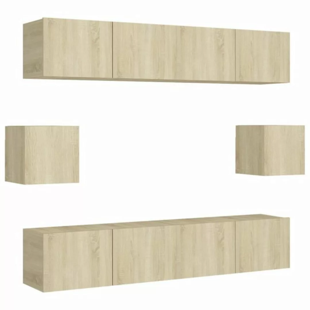 furnicato TV-Schrank 6-tlg. TV-Schrank-Set Sonoma-Eiche Holzwerkstoff (1-St günstig online kaufen