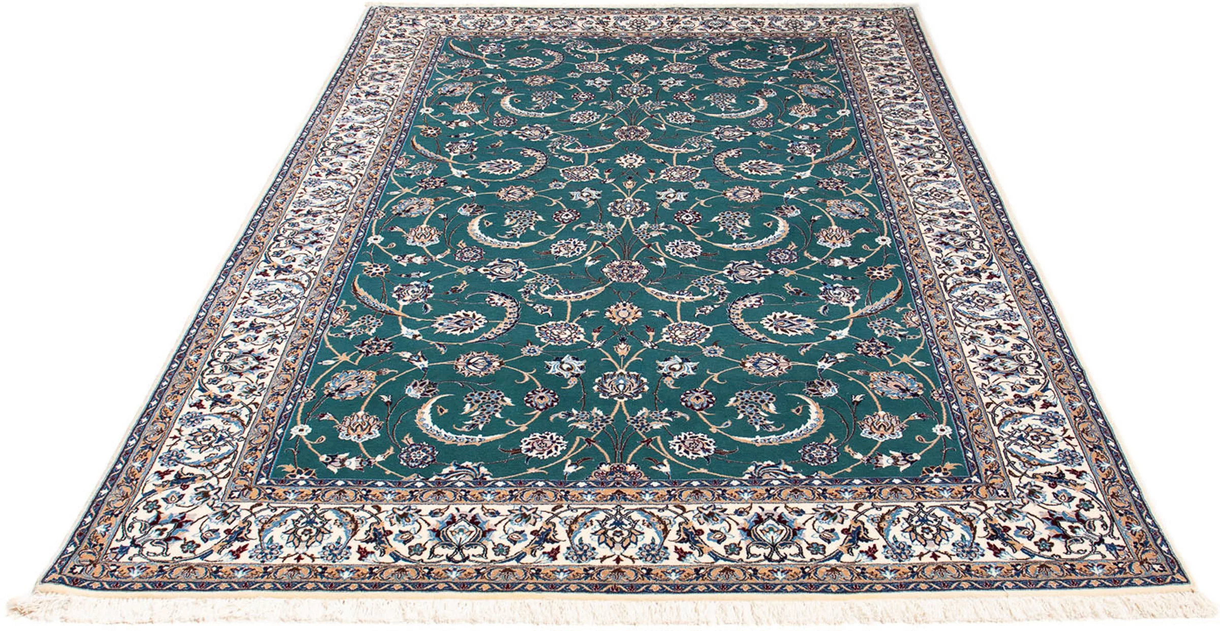 morgenland Orientteppich »Perser - Nain - Premium - 228 x 146 cm - blau«, r günstig online kaufen