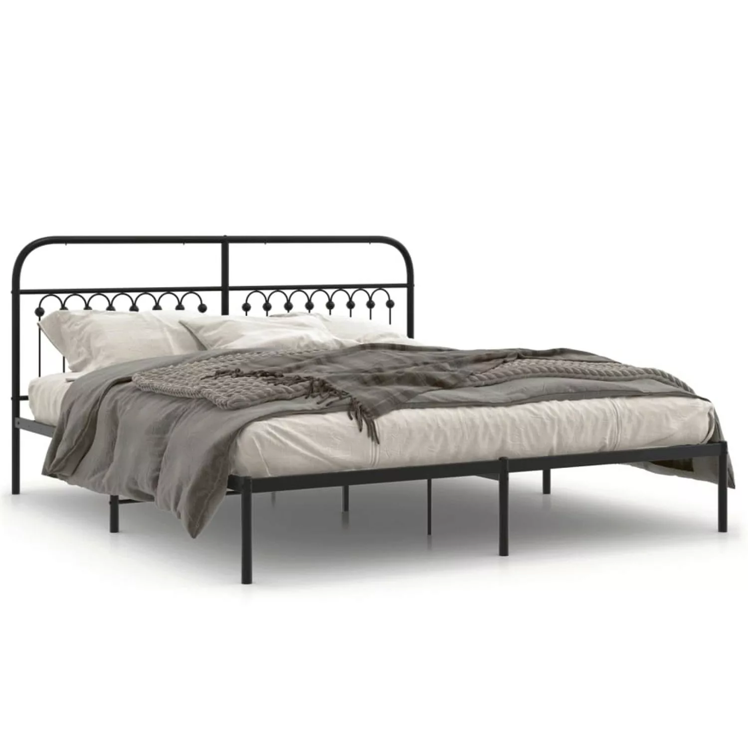 vidaXL Bettgestell mit Kopfteil Metall Schwarz 183x213 cm Modell 32104343 günstig online kaufen