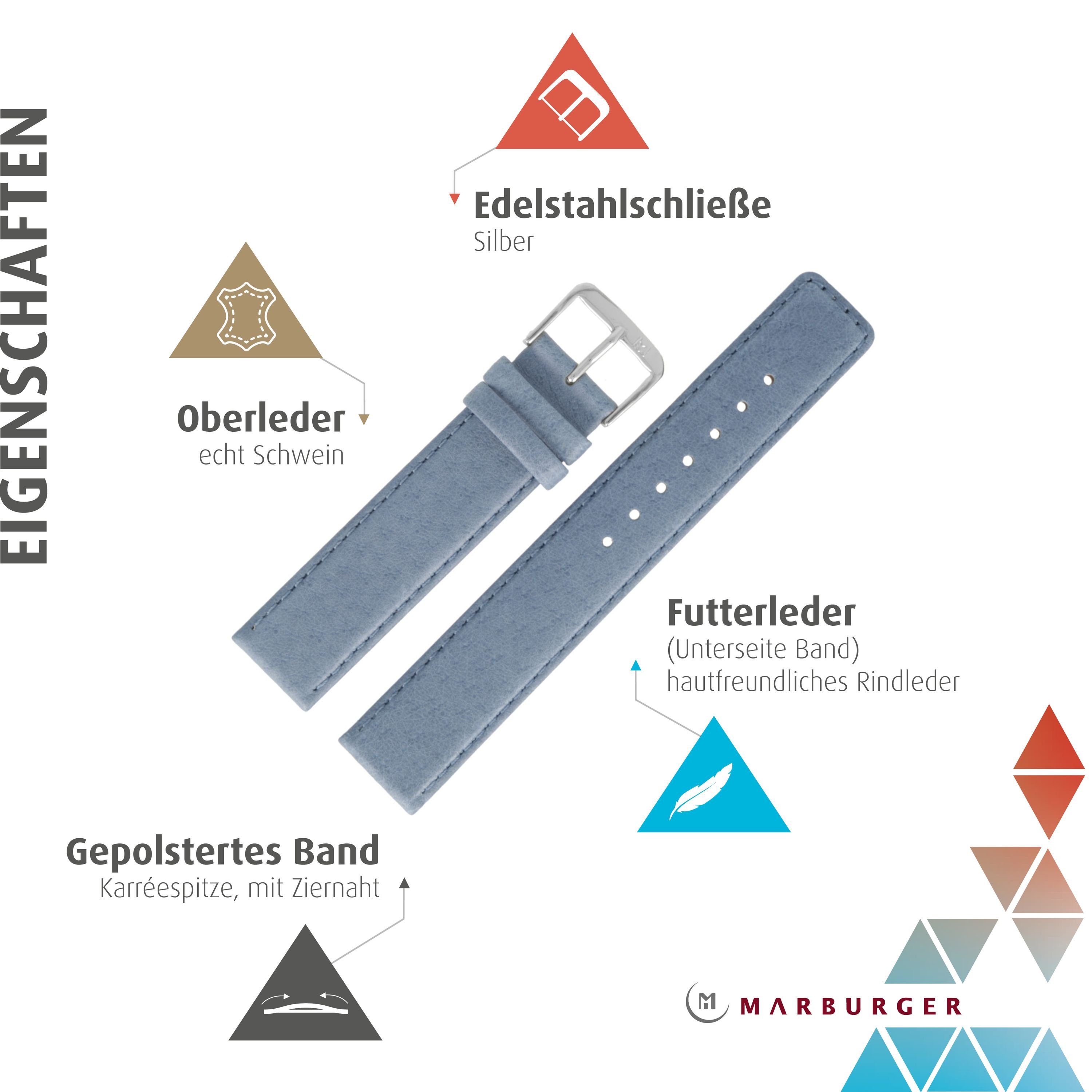 MARBURGER Uhrenarmband 18mm Leder Schwein Schweinsleder günstig online kaufen