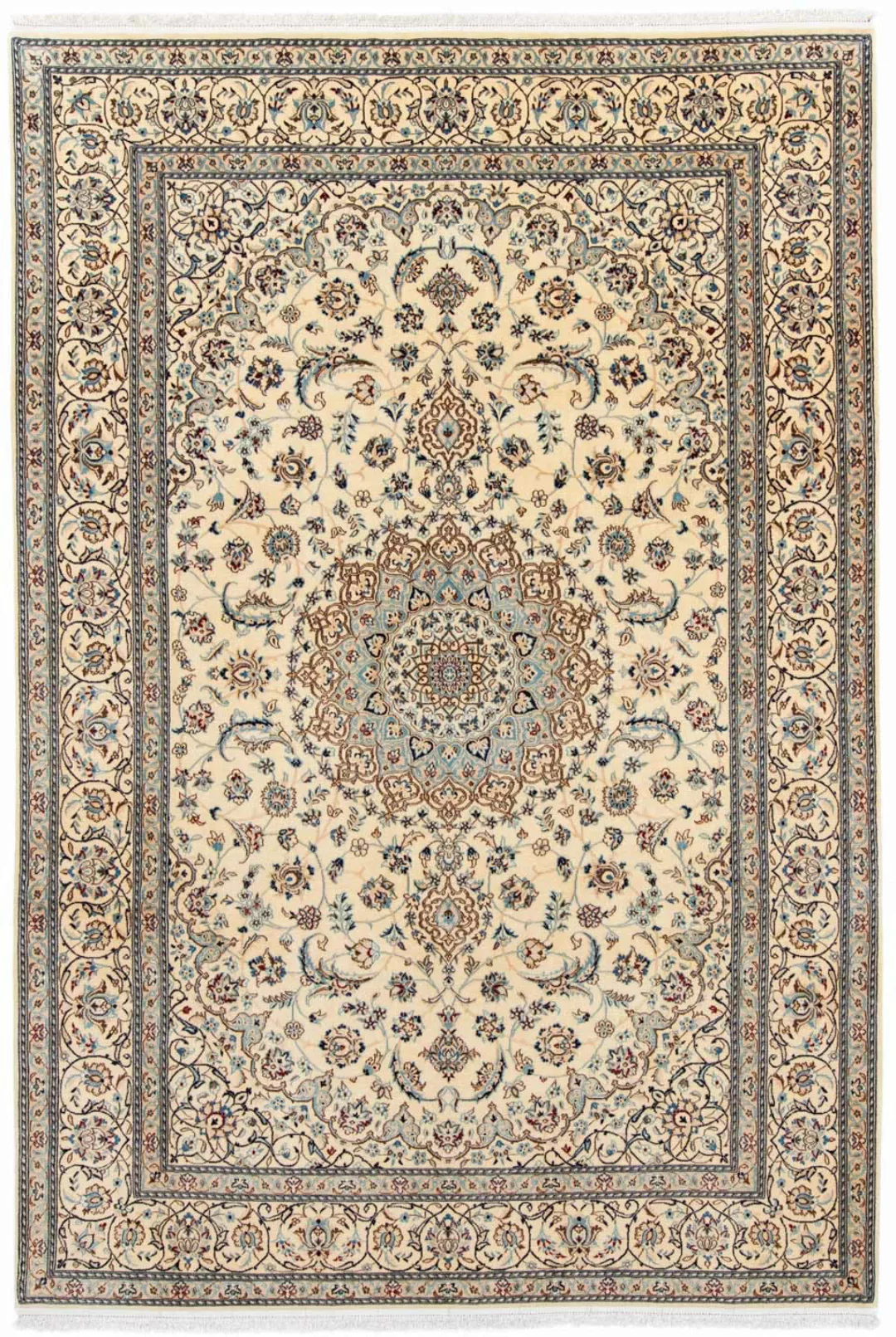 morgenland Wollteppich »Nain Medaillon Beige 297 x 200 cm«, rechteckig, 10 günstig online kaufen