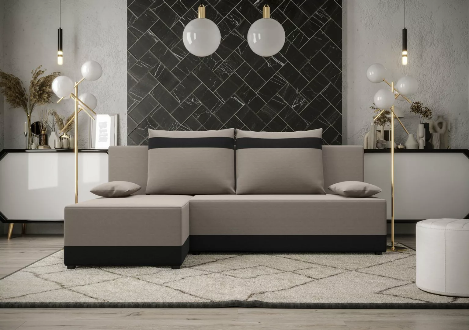 ALTDECOR Ecksofa TOLEDI, Couch mit Schlaffunktion, Wohnzimmer - Wohnlandsch günstig online kaufen