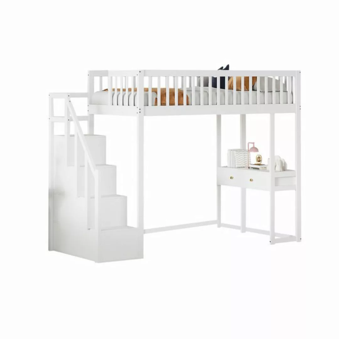 HAUSS SPOLE Kinderbett 90x200 mit Multifunktionstisch, Aufbewahrungstreppe günstig online kaufen