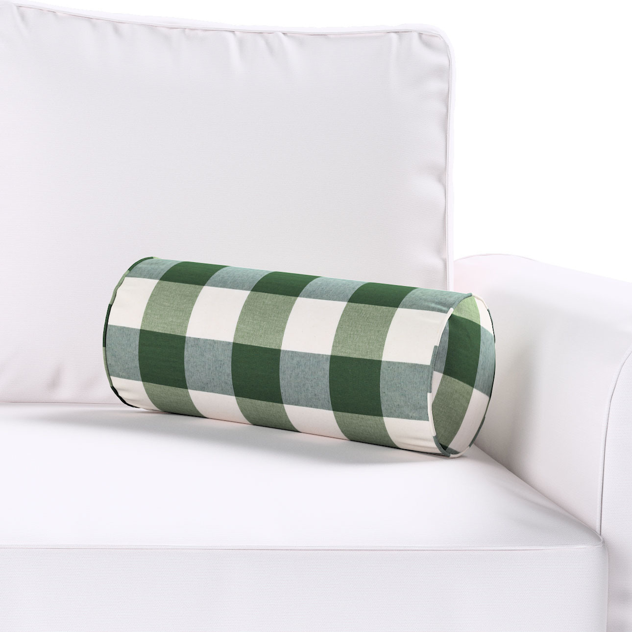 Einfache Nackenrolle, grün-ecru, Ø 16 x 40 cm, Quadro (144-36) günstig online kaufen