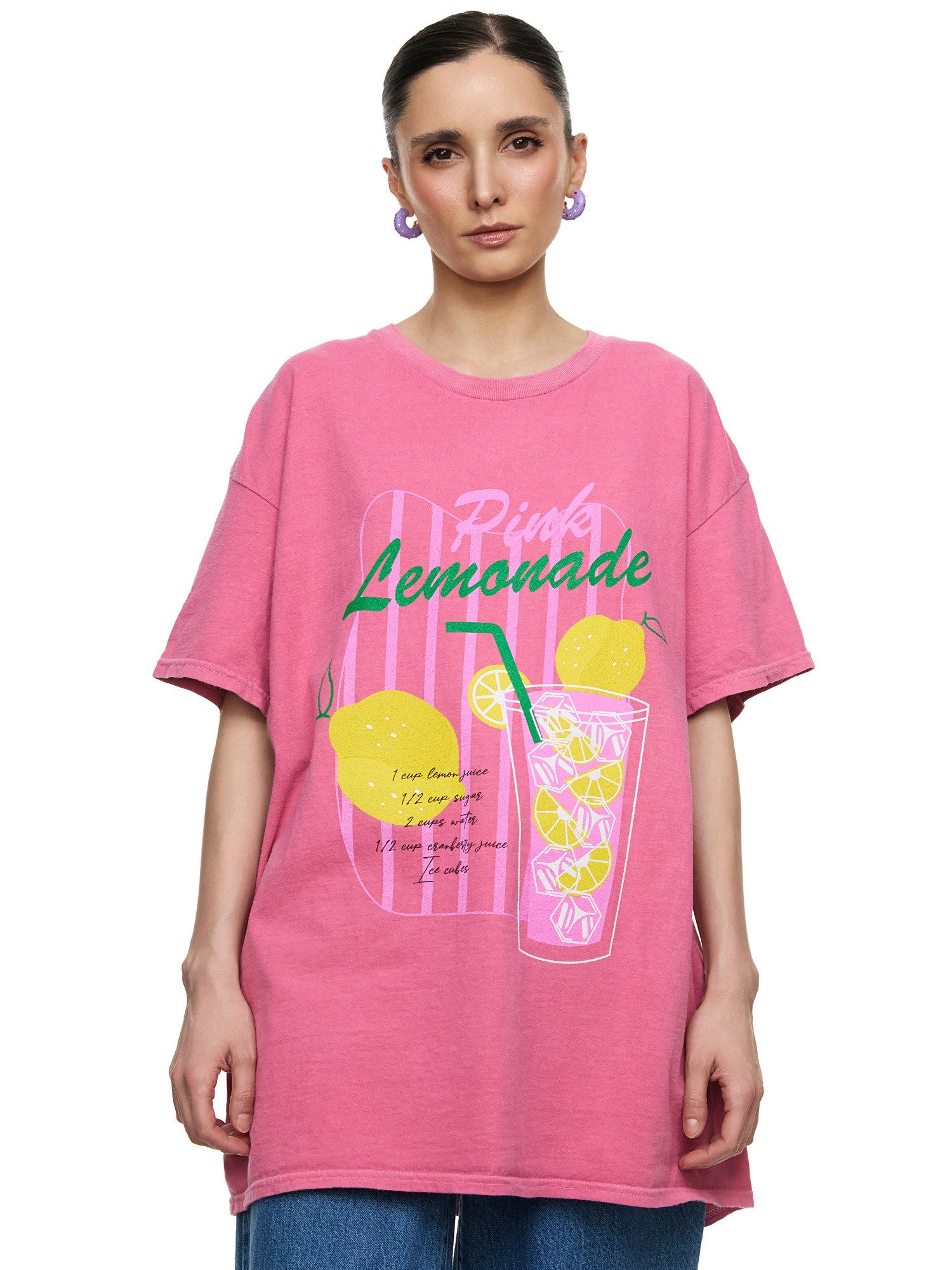 Worldclassca T-Shirt Worldclassca Oversized Print PINK günstig online kaufen