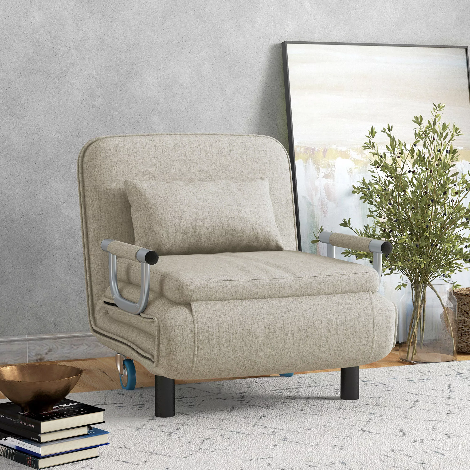 HOMCOM 3 in 1 Schlafsessel, Schlafsofa mit Bettfunktion, Klappsessel mit 3- günstig online kaufen