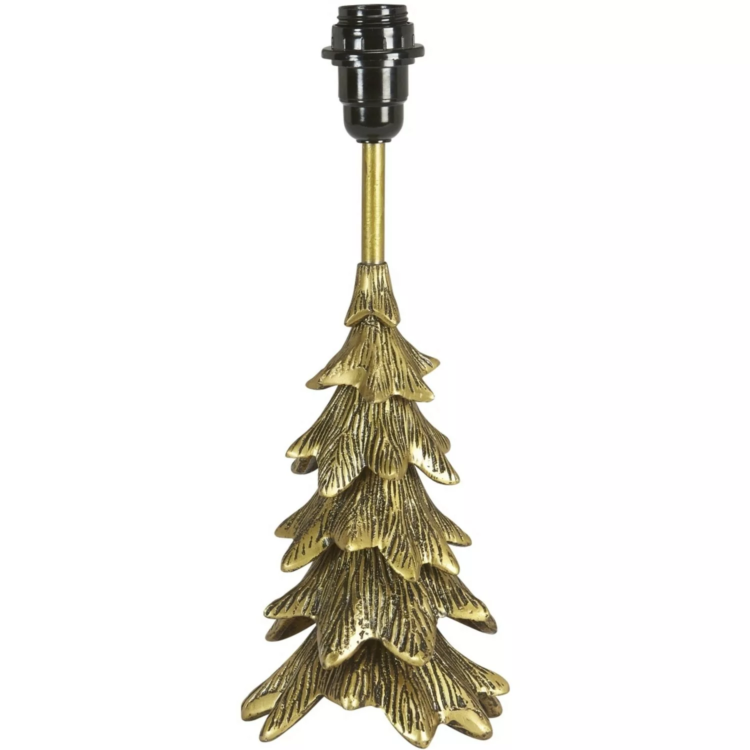 PR Home Granen Tischlampe im Tannenbaum Look aus Metall Antik Messing 29cm günstig online kaufen