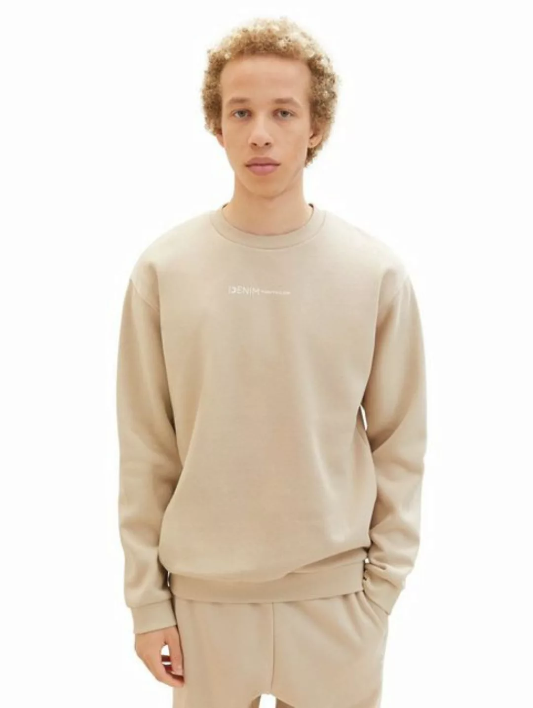 Tom Tailor Denim Herren Rundhals Sweatshirt PRINT - Regular Fit günstig online kaufen
