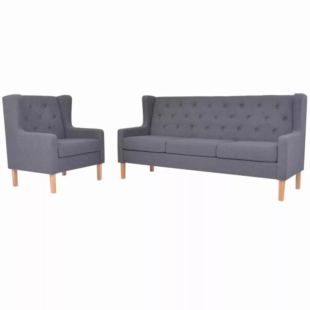 vidaXL Sofa Sofa-Set 2-tlg Stoff Grau günstig online kaufen