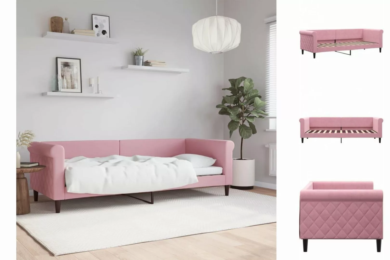 vidaXL Gästebett Tagesbett Rosa 80x200 cm Samt Gästebett Gästecouch Gästeso günstig online kaufen