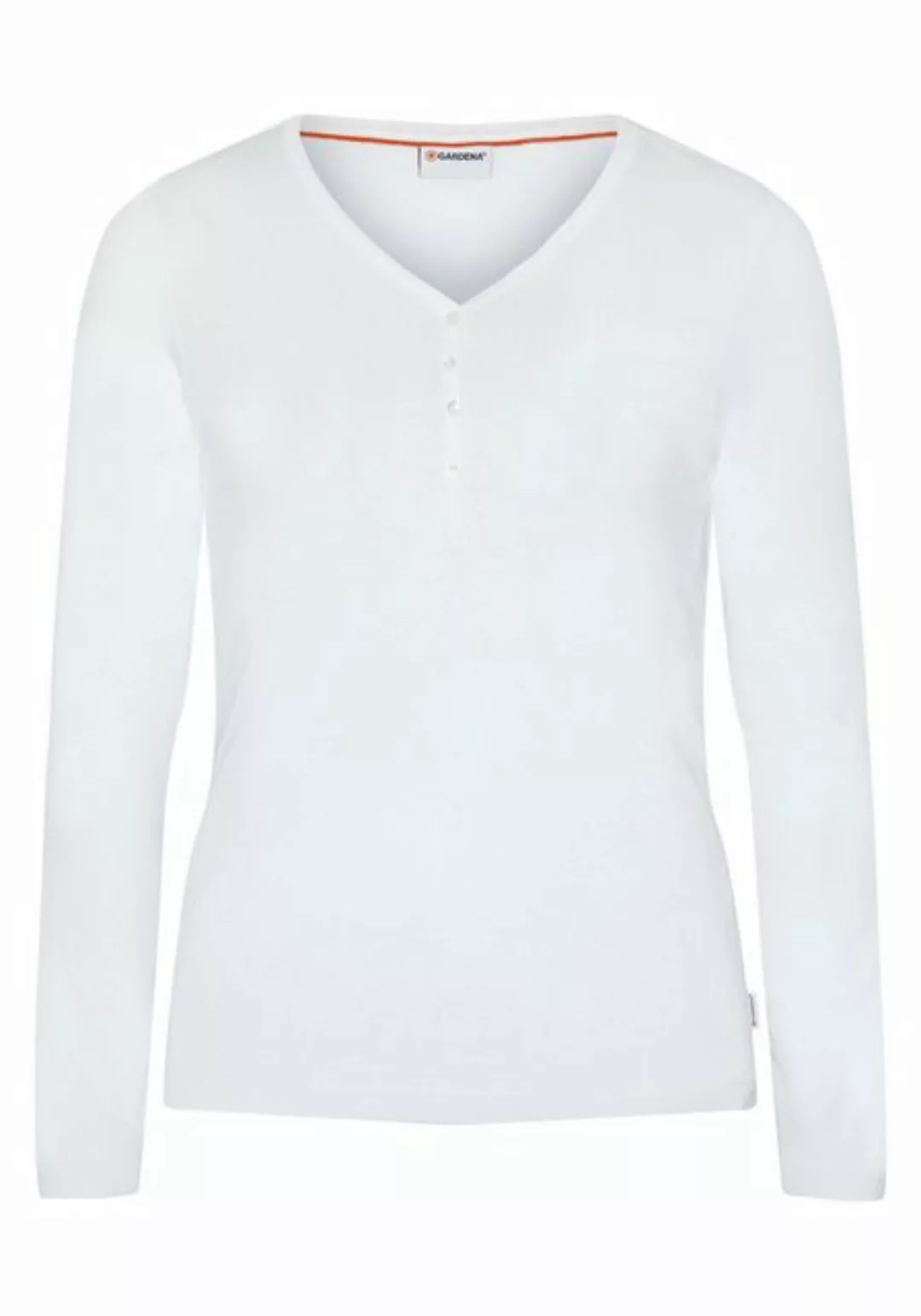GARDENA Langarmshirt im Henley-Stil mit V-Neck günstig online kaufen