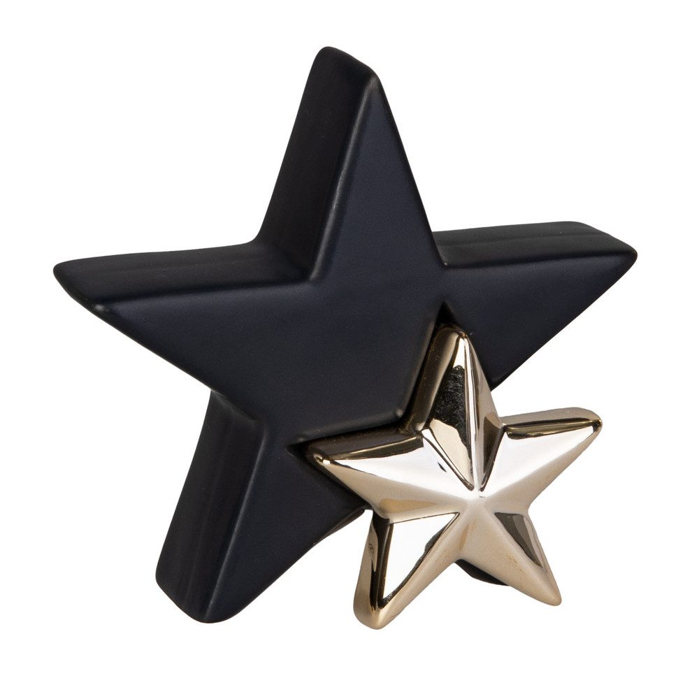 MICA Weihnachtsfigur 2 Deko-Sterne - schwarz/gold günstig online kaufen