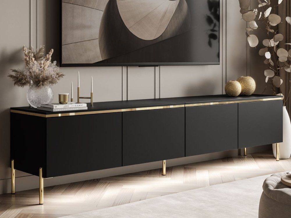 ALLHOUSE24 TV-Schrank NELLY Metallbeine LED Beleuchtung günstig online kaufen