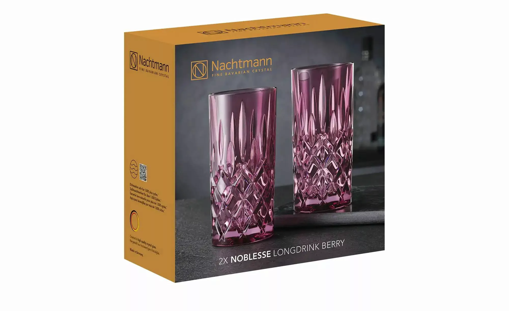 Nachtmann Longdrinkgläser  2er Set Noblesse ¦ rosa/pink ¦ Glas  ¦ Maße (cm) günstig online kaufen