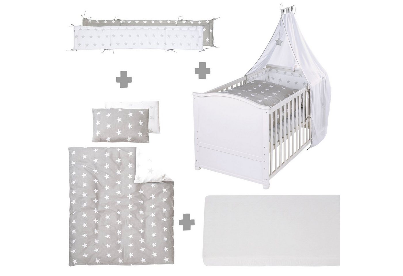 roba® Komplettbett »Little Stars, 70x140 cm«, (6 tlg.), Matratze, Kinderbet günstig online kaufen