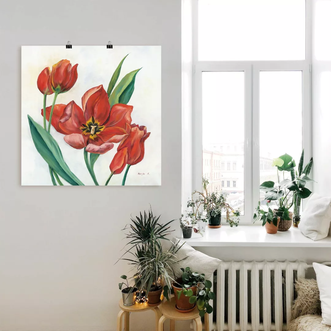Artland Wandbild "Tulpen I", Blumenbilder, (1 St.), als Leinwandbild, Poste günstig online kaufen