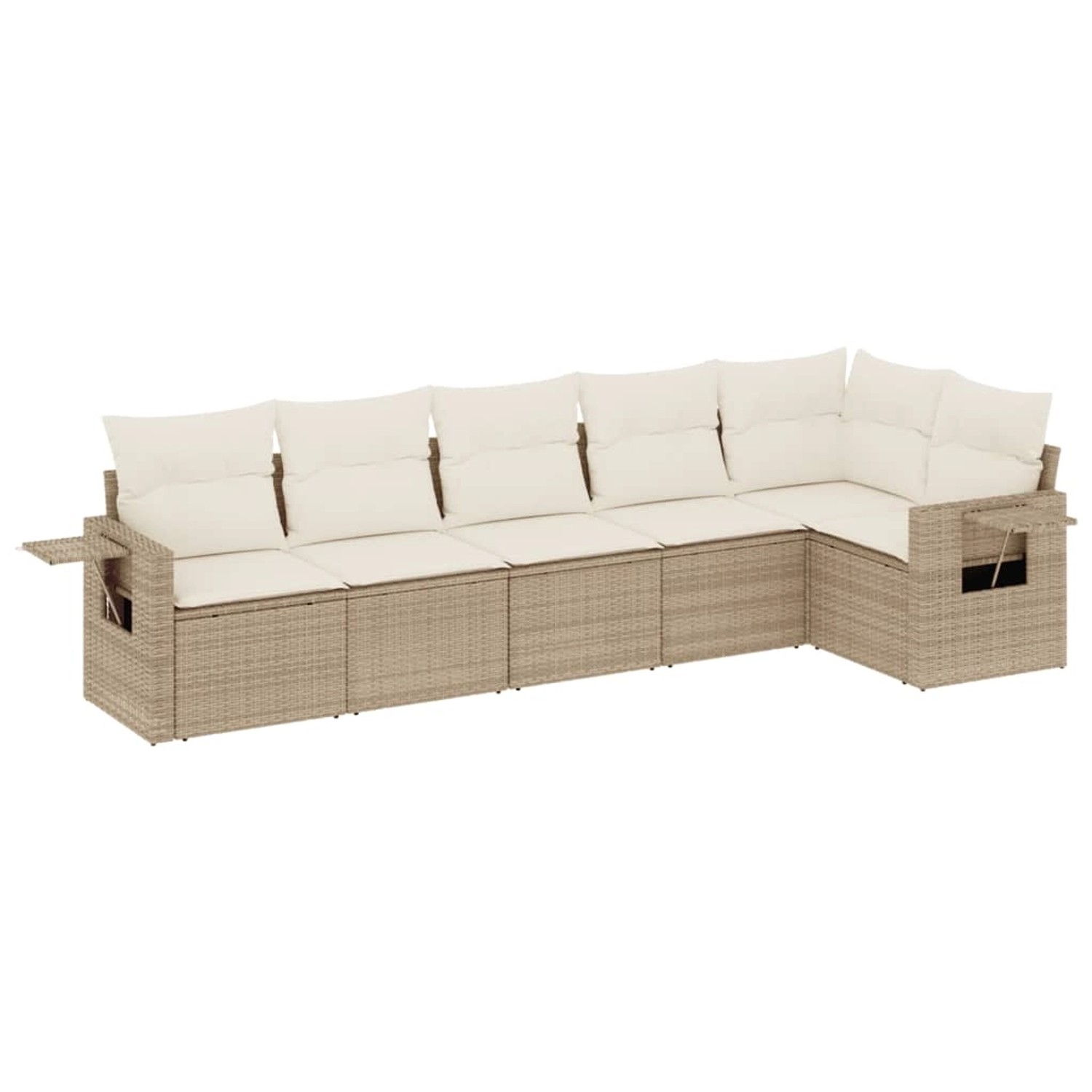 vidaXL 6-Tlg Garten-Sofagarnitur mit Kissen Beige Poly Rattan 3220187 günstig online kaufen