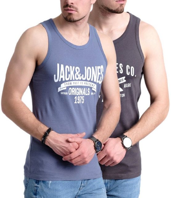 Jack & Jones Tanktop Bedrucktes Shirt aus Baumwolle (2er-Pack) mit Print günstig online kaufen