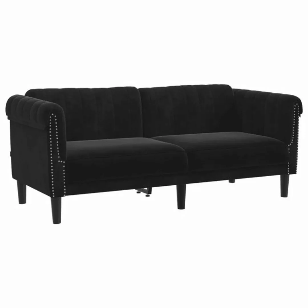 vidaXL Sofa Sofa 2-Sitzer Schwarz Samt günstig online kaufen