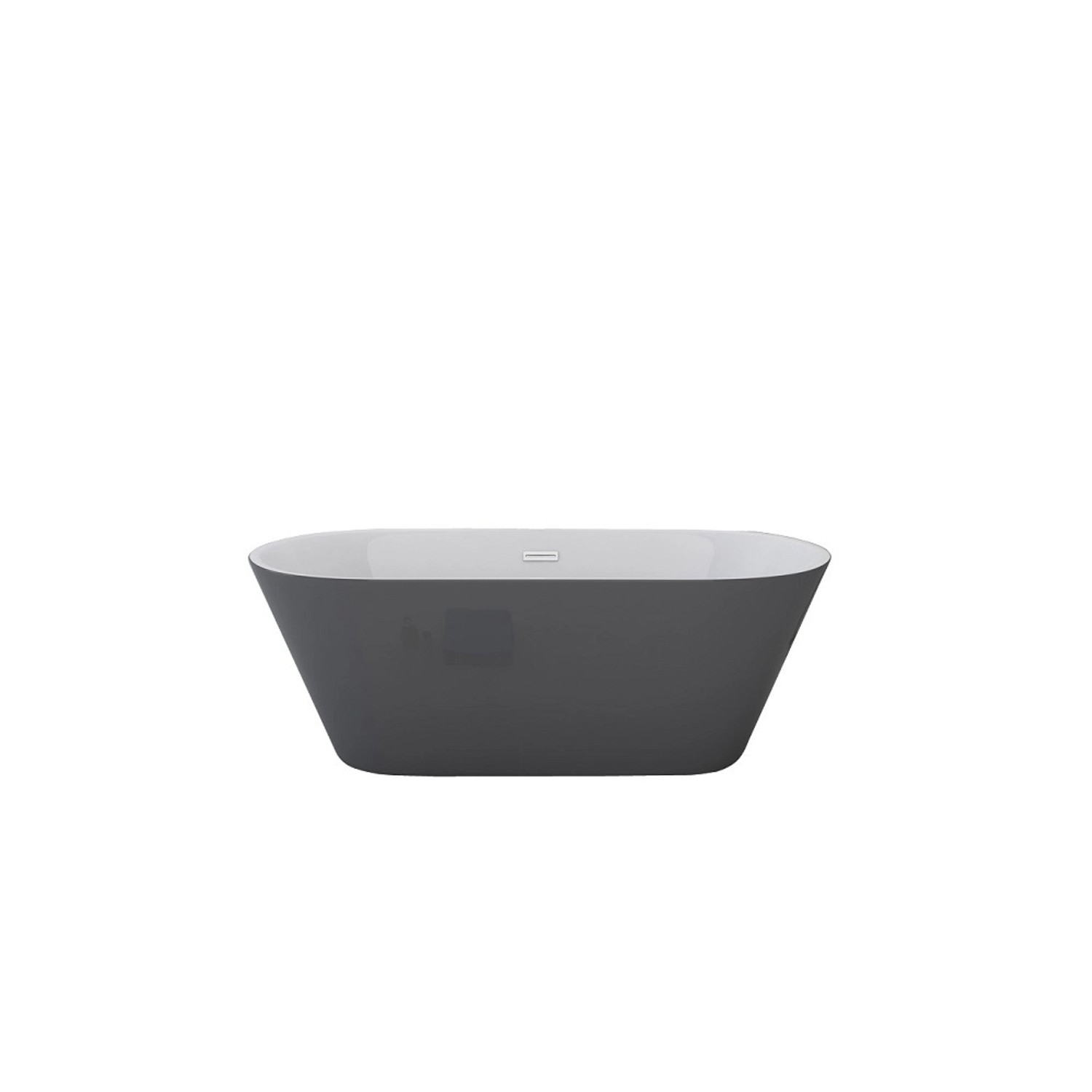 Jet-Line Freistehende Badewanne Deliah in Edlem Grau und Elegantem Weiß günstig online kaufen