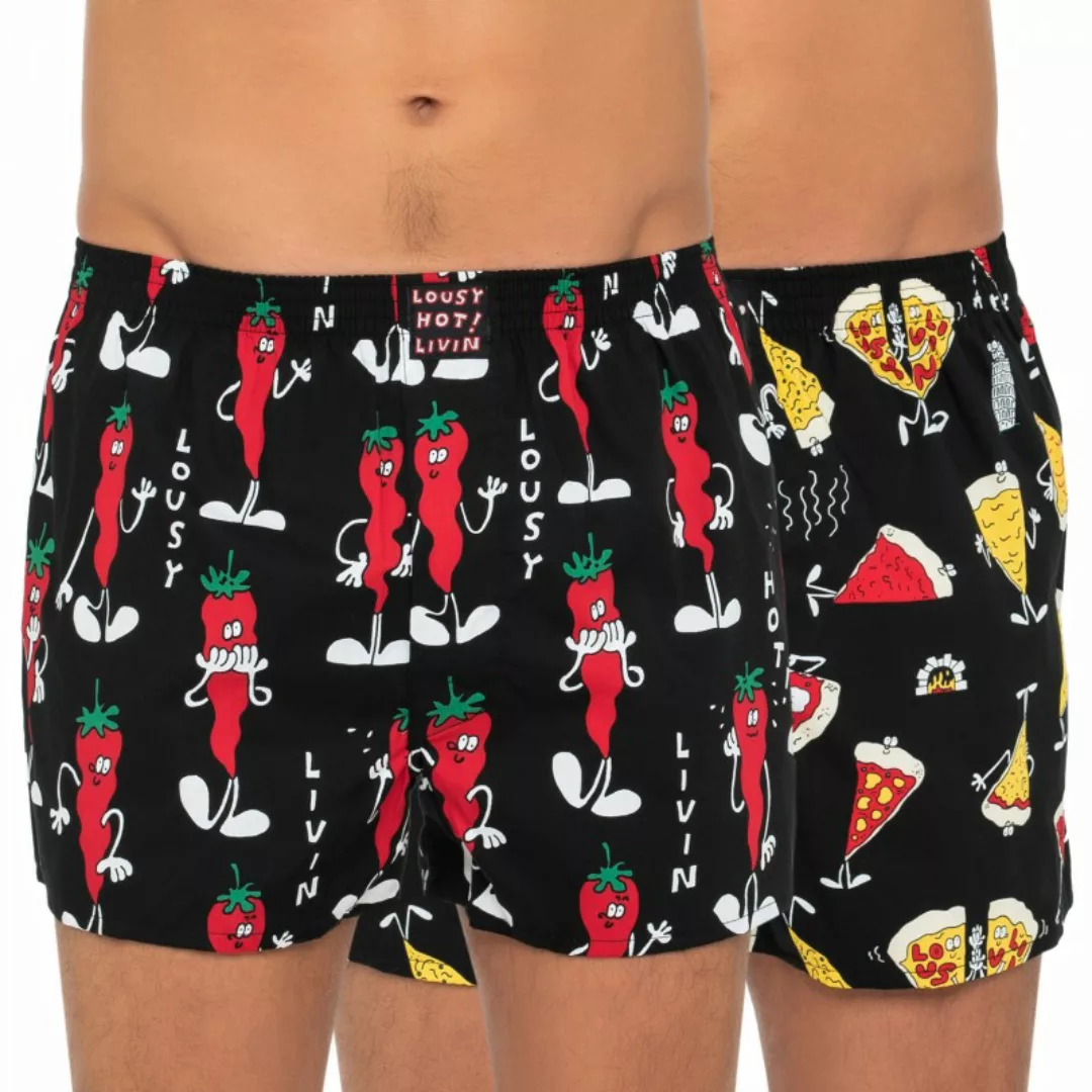 Lousy Livin 2-er Set Boxershorts Schwarz mit Print günstig online kaufen