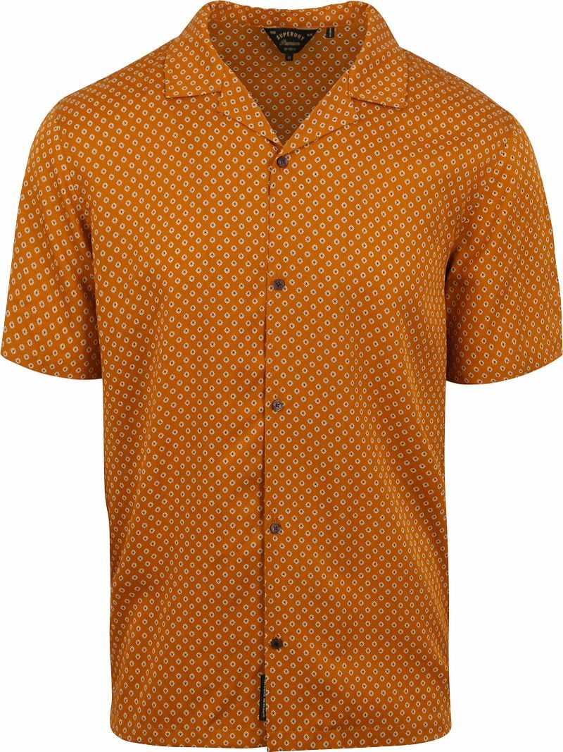 Superdry Hemd Kurzarm Orange Geo Tan Print - Größe XL günstig online kaufen