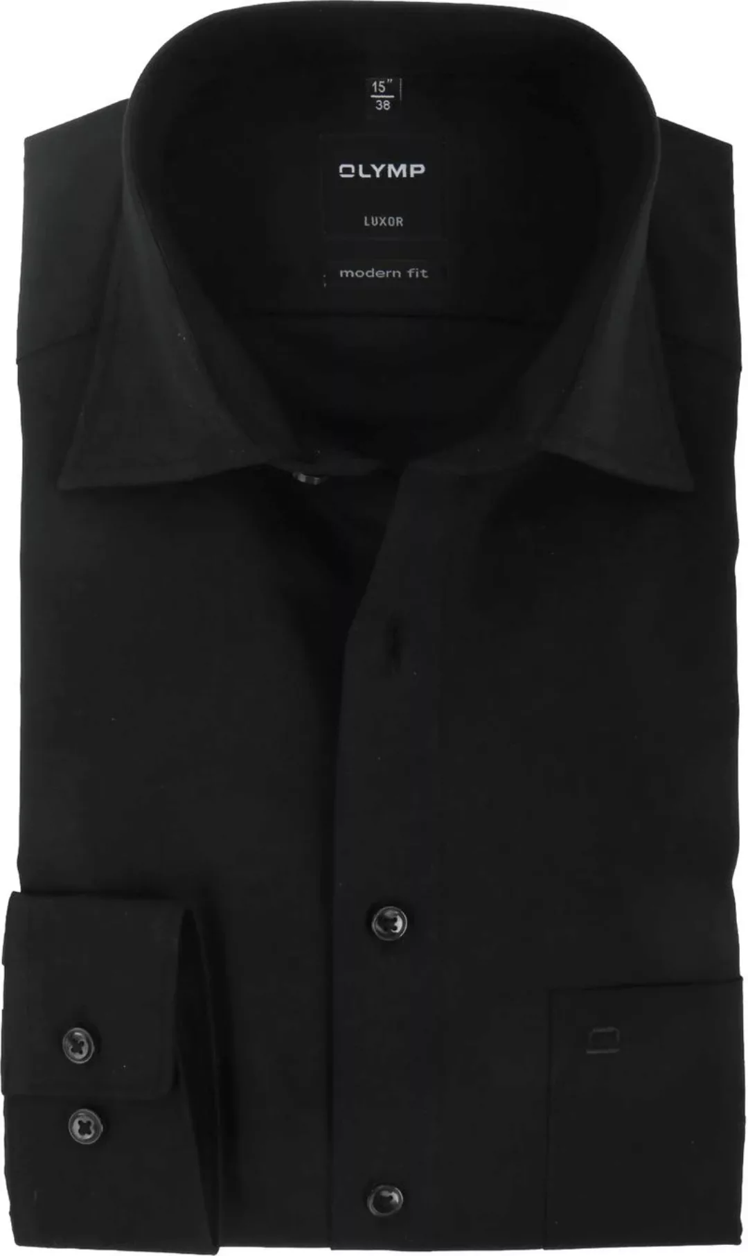OLYMP Luxor Hemd Schwarz Modern Fit - Größe 43 günstig online kaufen