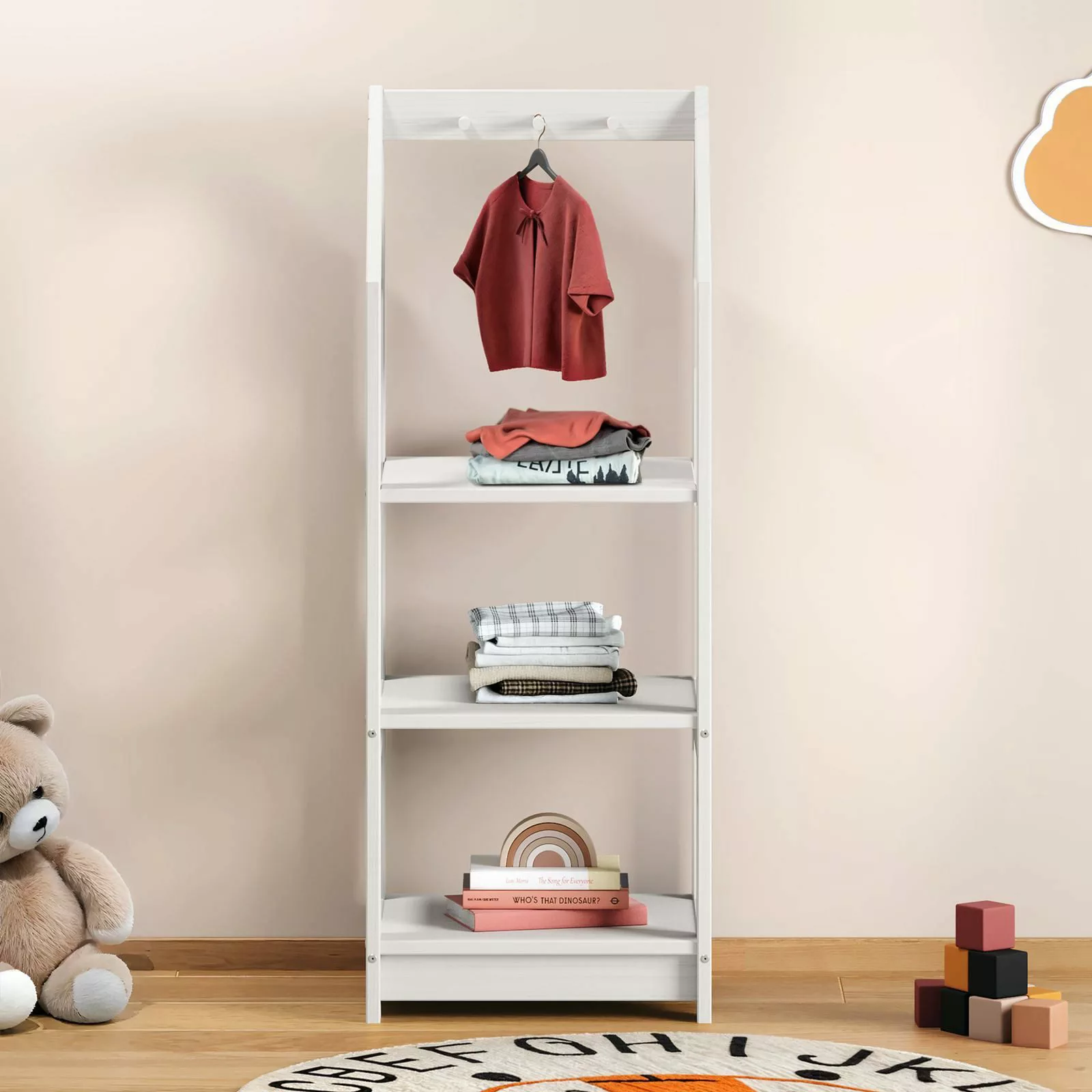 IDIMEX Kinderkleiderschrank SALLY Kinder Regal Hausform günstig online kaufen