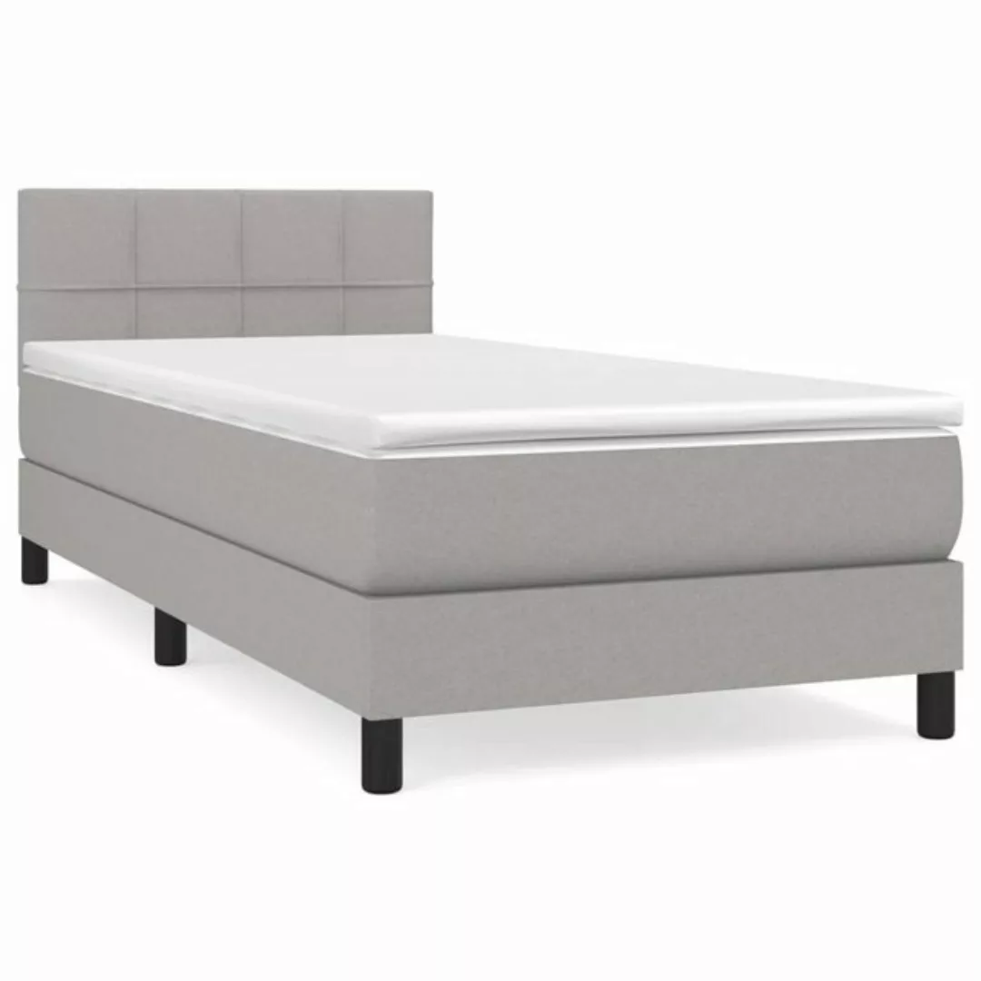 furnicato Bett Boxspringbett mit Matratze Hellgrau 90x190 cm Stoff günstig online kaufen