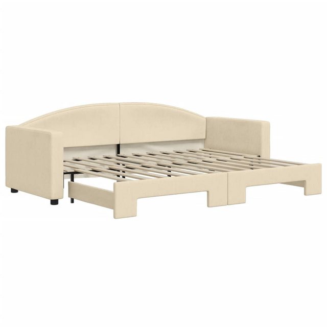 vidaXL Gästebett Gästebett Tagesbett Ausziehbar Creme 80x200 cm Stoff Bett günstig online kaufen