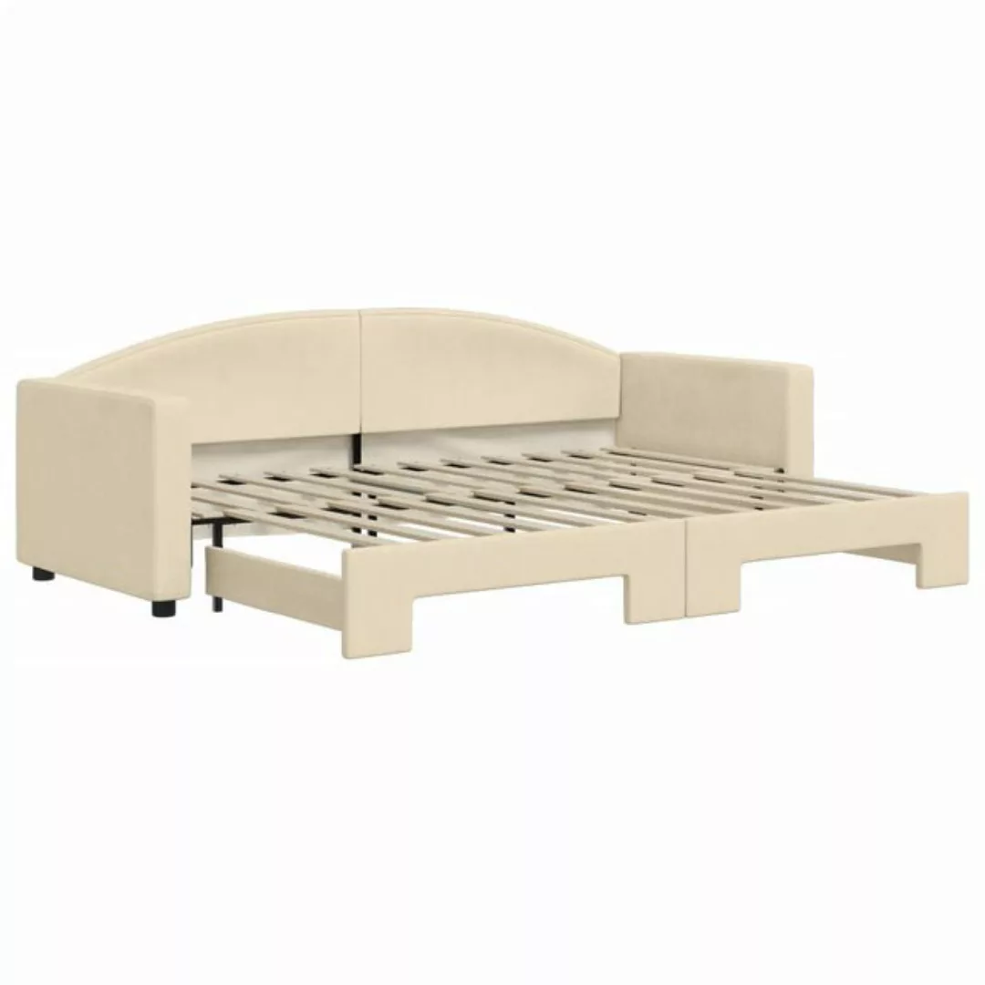 vidaXL Gästebett Gästebett Tagesbett Ausziehbar Creme 80x200 cm Stoff Bett günstig online kaufen